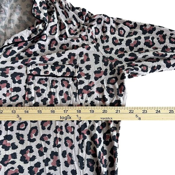 Victoria's Secret Heavenly Gown Pajama Shirt Dress Cheetah Print Button Up Sz M - Picture 7 of 12
